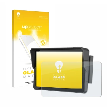 Face avant d’un emballage produit avec le logo de la marque upscreen. À côté, l’appareil Carpuride W702B Pro 7