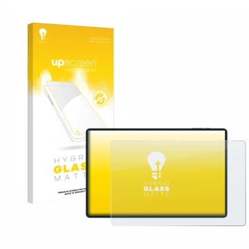 Face avant d’un emballage produit avec le logo de la marque upscreen. À côté, l’appareil Teclast T70 14