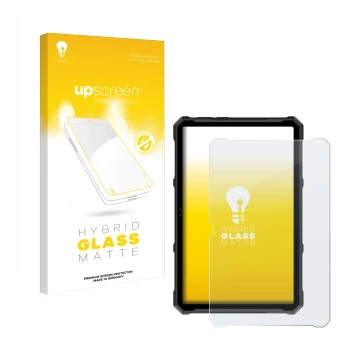 Face avant d’un emballage produit avec le logo de la marque upscreen. À côté, l’appareil Ulefone Armor Pad 4 Ultra est représe