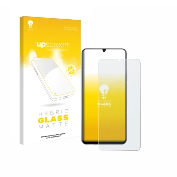 Face avant d’un emballage produit avec le logo de la marque upscreen. À côté, l’appareil realme Note 60 4G est représenté avec