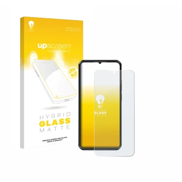 Face avant d’un emballage produit avec le logo de la marque upscreen. À côté, l’appareil Oukitel WP52 est représenté avec la p