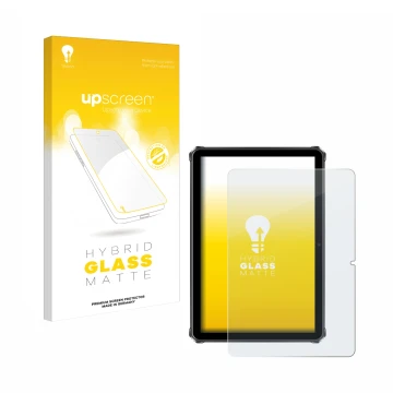 Face avant d’un emballage produit avec le logo de la marque upscreen. À côté, l’appareil Oukitel RT9 est représenté avec la pr