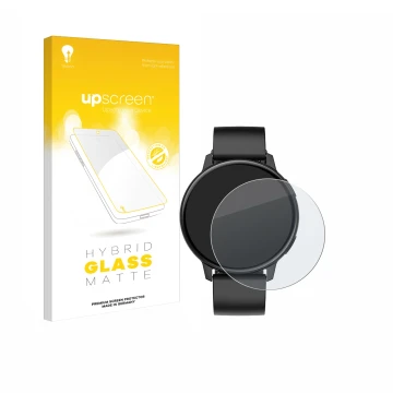 Face avant d’un emballage produit avec le logo de la marque upscreen. À côté, l’appareil SPC Smartee Duo Classic 1.43