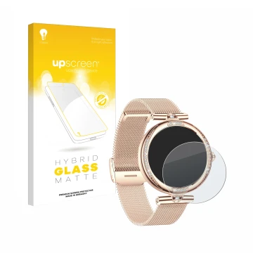 Face avant d’un emballage produit avec le logo de la marque upscreen. À côté, l’appareil Bekomiya Smartwatch 1.19