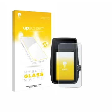 Face avant d’un emballage produit avec le logo de la marque upscreen. À côté, l’appareil Coros Dura est représenté avec la pro