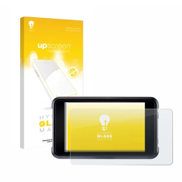 Face avant d’un emballage produit avec le logo de la marque upscreen. À côté, l’appareil Atomos Shogun Classic est représenté 