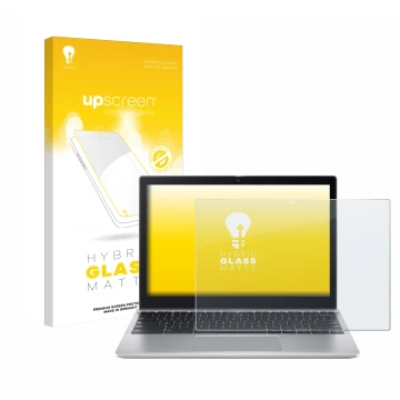 Face avant d’un emballage produit avec le logo de la marque upscreen. À côté, l’appareil Acer Chromebook Spin 312 est représen