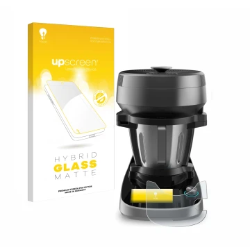 Face avant d’un emballage produit avec le logo de la marque upscreen. À côté, l’appareil Cecotec Mambo Victory XL est représen