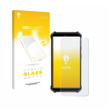 Face avant d’un emballage produit avec le logo de la marque upscreen. À côté, l’appareil Ulefone Armor X12 est représenté avec