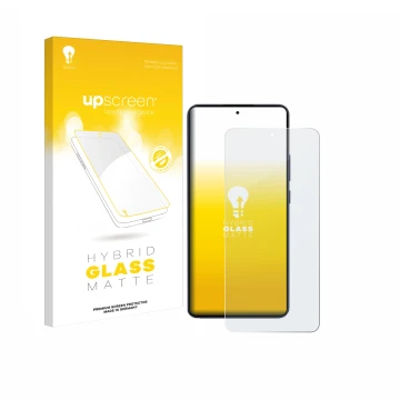 Face avant d’un emballage produit avec le logo de la marque upscreen. À côté, l’appareil Oppo Reno 13 F est représenté avec la