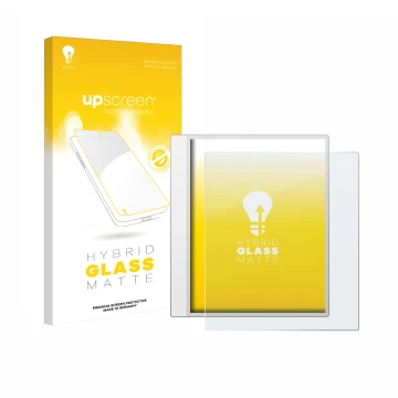 Face avant d’un emballage produit avec le logo de la marque upscreen. À côté, l’appareil Boox Note Max est représenté avec la 