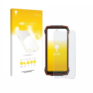 Face avant d’un emballage produit avec le logo de la marque upscreen. À côté, l’appareil Blackview Oscal Pilot 1 est représent