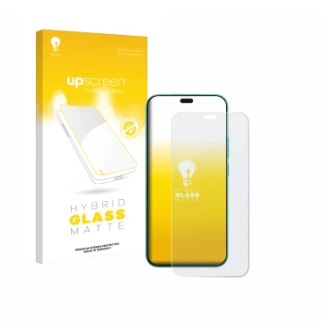 Face avant d’un emballage produit avec le logo de la marque upscreen. À côté, l’appareil Honor X8c est représenté avec la prot