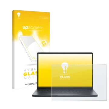 Face avant d’un emballage produit avec le logo de la marque upscreen. À côté, l’appareil Dell Pro 13 Premium est représenté av