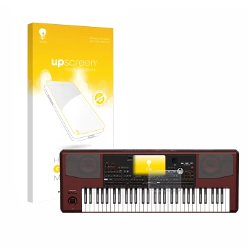Face avant d’un emballage produit avec le logo de la marque upscreen. À côté, l’appareil KORG Pa700 est représenté avec la pro