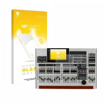 Face avant d’un emballage produit avec le logo de la marque upscreen. À côté, l’appareil Behringer Wing (Ensemble composé de 1