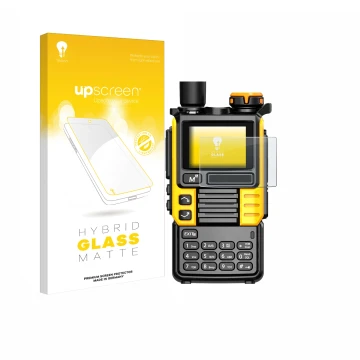 Face avant d’un emballage produit avec le logo de la marque upscreen. À côté, l’appareil Quansheng UV-K5 (99) est représenté a