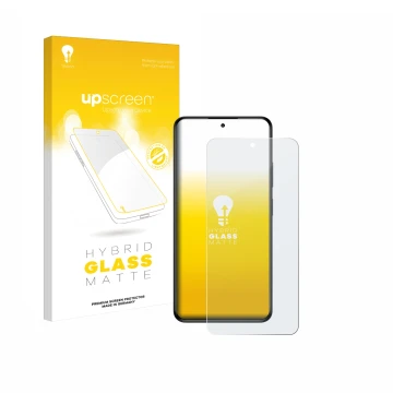 Face avant d’un emballage produit avec le logo de la marque upscreen. À côté, l’appareil myPhone N23 Plus est représenté avec 