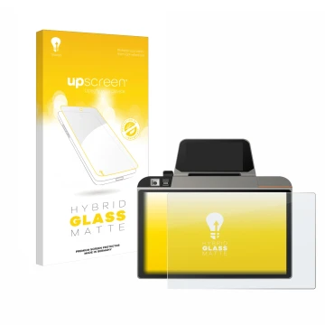 Face avant d’un emballage produit avec le logo de la marque upscreen. À côté, l’appareil Sunmi D3 Mini est représenté avec la 
