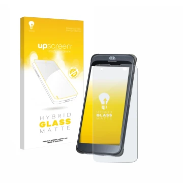 Face avant d’un emballage produit avec le logo de la marque upscreen. À côté, l’appareil Orderman 10 est représenté avec la pr