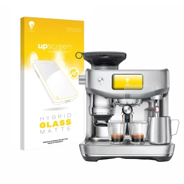 Face avant d’un emballage produit avec le logo de la marque upscreen. À côté, l’appareil Sage the Oracle Jet est représenté av