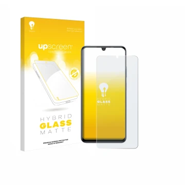 Face avant d’un emballage produit avec le logo de la marque upscreen. À côté, l’appareil ZTE Blade V70 Max est représenté avec