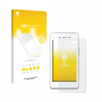 Face avant d’un emballage produit avec le logo de la marque upscreen. À côté, l’appareil Pax A50 wallee est représenté avec la