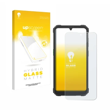 Face avant d’un emballage produit avec le logo de la marque upscreen. À côté, l’appareil Blackview BV5300 Plus est représenté 