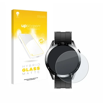 Face avant d’un emballage produit avec le logo de la marque upscreen. À côté, l’appareil Tracer Smartwatch SM9 est représenté 