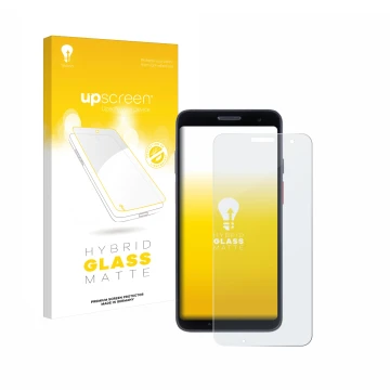 Face avant d’un emballage produit avec le logo de la marque upscreen. À côté, l’appareil Honeywell CT37 est représenté avec la
