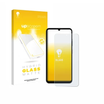 Face avant d’un emballage produit avec le logo de la marque upscreen. À côté, l’appareil ZTE Blade A55 est représenté avec la 