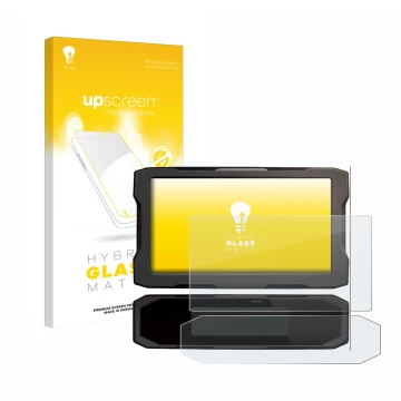 Face avant d’un emballage produit avec le logo de la marque upscreen. À côté, l’appareil Honda NT 1100 2021 est représenté ave