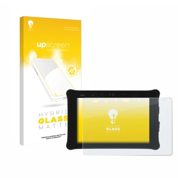 Face avant d’un emballage produit avec le logo de la marque upscreen. À côté, l’appareil Leica iCON CC180 est représenté avec 