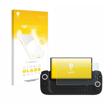 Face avant d’un emballage produit avec le logo de la marque upscreen. À côté, l’appareil Antec Core HS est représenté avec la 