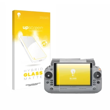 Face avant d’un emballage produit avec le logo de la marque upscreen. À côté, l’appareil DJI RC Plus 2 est représenté avec la 