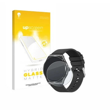 Face avant d’un emballage produit avec le logo de la marque upscreen. À côté, l’appareil Knauermann Pro 3 2024 (rond) est repr