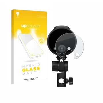 Face avant d’un emballage produit avec le logo de la marque upscreen. À côté, l’appareil Profoto A2 est représenté avec la pro