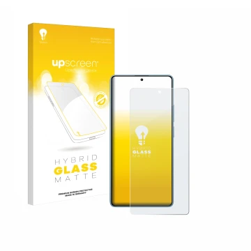 Face avant d’un emballage produit avec le logo de la marque upscreen. À côté, l’appareil Xiaomi Redmi Note 14S est représenté 