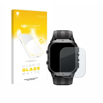 Face avant d’un emballage produit avec le logo de la marque upscreen. À côté, l’appareil Oukitel BT20 1.96