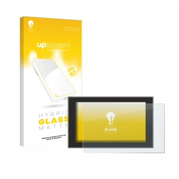 Face avant d’un emballage produit avec le logo de la marque upscreen. À côté, l’appareil Dacia Duster 3 2025 est représenté av