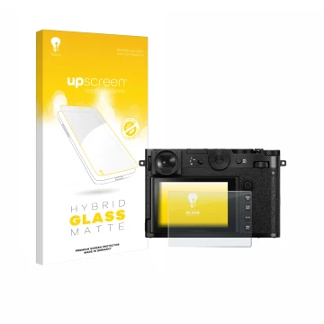 Face avant d’un emballage produit avec le logo de la marque upscreen. À côté, l’appareil Fujifilm GFX 100RF est représenté ave