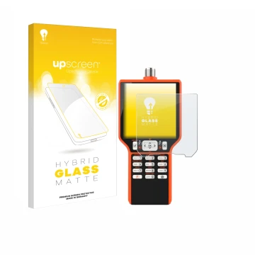 Face avant d’un emballage produit avec le logo de la marque upscreen. À côté, l’appareil RigExpert MATCH est représenté avec l