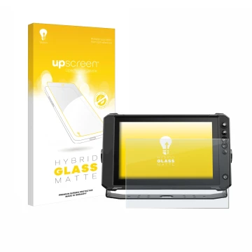 Face avant d’un emballage produit avec le logo de la marque upscreen. À côté, l’appareil Lowrance Elite FS 10 est représenté a