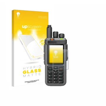 Face avant d’un emballage produit avec le logo de la marque upscreen. À côté, l’appareil Radtel RT-880 est représenté avec la 