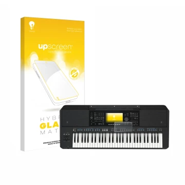 Face avant d’un emballage produit avec le logo de la marque upscreen. À côté, l’appareil Yamaha PSR-SX720 est représenté avec 