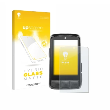 Face avant d’un emballage produit avec le logo de la marque upscreen. À côté, l’appareil Wahoo Elemnt Bolt 3 est représenté av