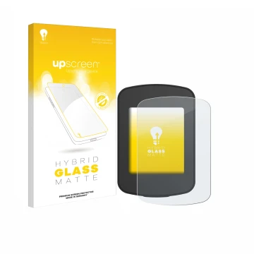 Face avant d’un emballage produit avec le logo de la marque upscreen. À côté, l’appareil Decathlon Van Rysel GPS 100 est repré