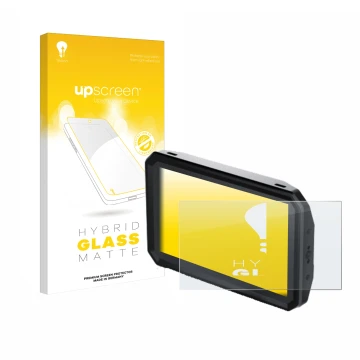 Face avant d’un emballage produit avec le logo de la marque upscreen. À côté, l’appareil Blackmagic Design Pyxis Monitor 5