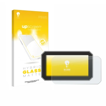 Face avant d’un emballage produit avec le logo de la marque upscreen. À côté, l’appareil Honda Forza 2025 est représenté avec 