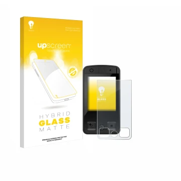 Face avant d’un emballage produit avec le logo de la marque upscreen. À côté, l’appareil Bosch Kiox 400C est représenté avec l